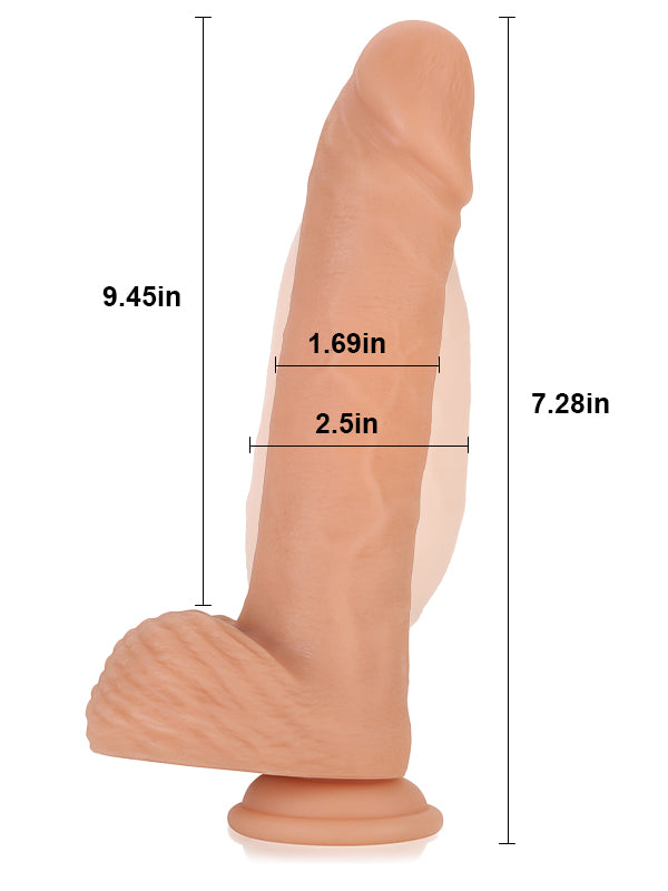 Jim 9.4" x 1.7" Inflatable Silicone Thick Vibrating Dildo For Sale