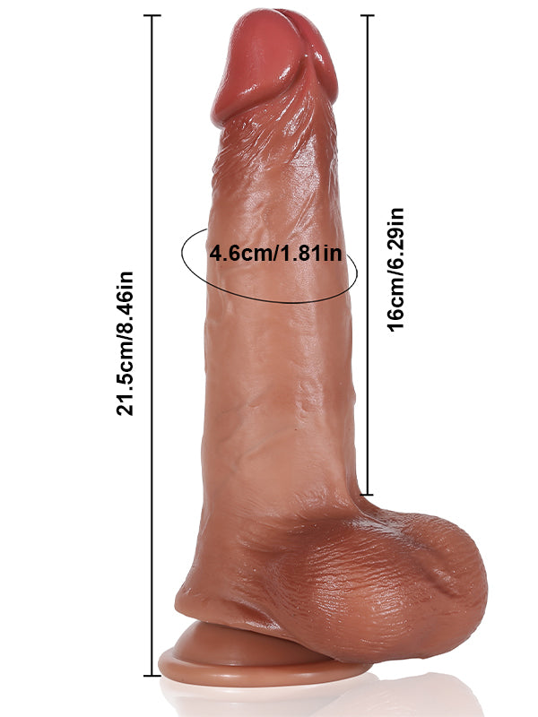 Billy Brown 8 Inch Sliding Skin Dildo With Realistic Balls